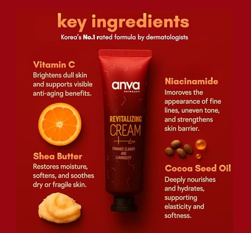 Anva Anti Aging Face Moisturizer - Niacinamide & Vitamin C & E Face Cream for Women - Wrinkle Cream for Men - Face Moisturizer for Aging Skin - Firming Korean Collagen Boost Cream - 30G