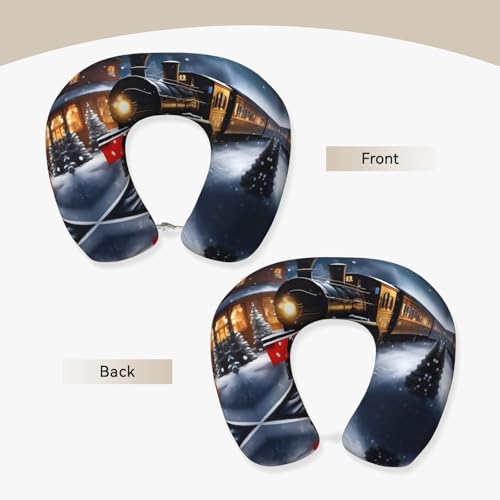 Almohada de espuma viscoelástica U para cuello de viaje miniatura 3