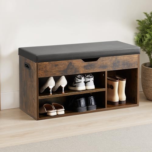 VEVOR Shoe Storage Bench with Padded Cushion, Entryway Bench with Hidden Storage, Holds up to 300 lbs, 31.7 x 12.0 x 17.5 Inches, for Entryway, Hallway, Living Room, Bedroom by VEVOR - Used condition - Image 2