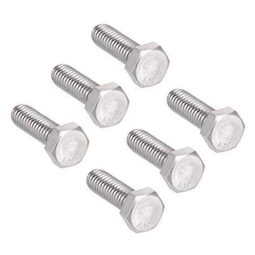 Image of uxcell 5 /16-18x1 Hex Bolts 304 Stainless Steel Hexagon Screw Bolt 6pcs