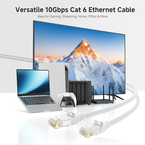 Cable Matters 5-Pack 10Gbps Snagless Short Cat6 Ethernet Cable 0.9m (Cat6 Cable, Cat 6 Cable) in White 0.9 Meter - Image 3