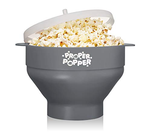 Image of The Original Proper Popper Microwave Popcorn Popper, Silicone Popcorn Maker, Collapsible Bowl BPA Free & Dishwasher Safe - (Gray)