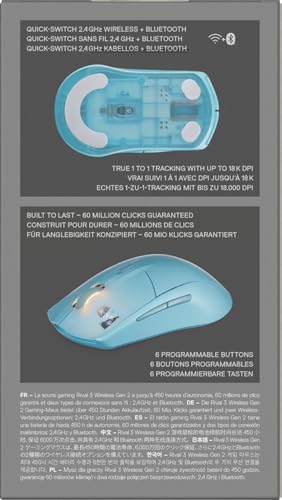 Rival 3 Wireless Gen 2 - Mouse Gaming - 2,4 GHz e Bluetooth - Sensore ottico TrueMove Air da 18000 DPI - Durata 60 milioni di clic - Leggero - Piedini 100% PTFE - Acqua - Mouse gaming - Immagine 13