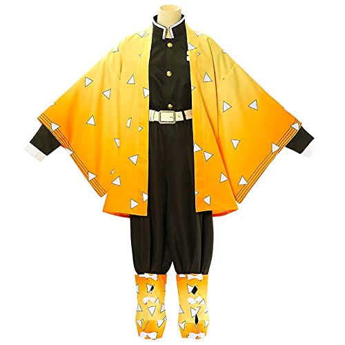 Tkieio Anime Costume Kochou Outfit Cosplay Kimono Outfit Uniform Costume Role Play Full Set (Yellow, 160cm/62.9inch)