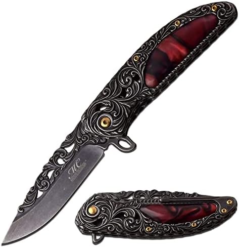 Masters Collection Folder Saw S.S. Acrylic Handle Stonewash Blade, Red, 4.6"