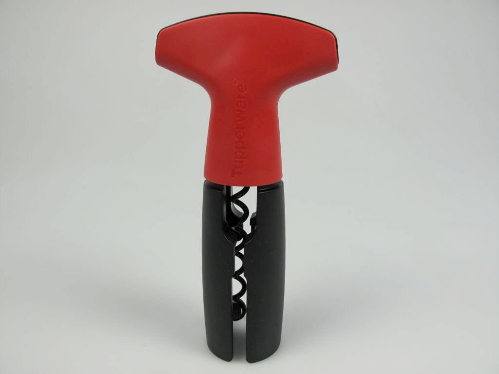 TUPPERWARE Küchenhelfer Öffner Flaschengeist rot-schwarz Korkenzieher P 21249