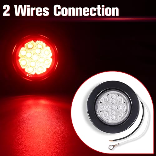 Image of 2.5 Inch 13 LED Side Marker Lights (Clear Len Red Color) | Rubber Rings