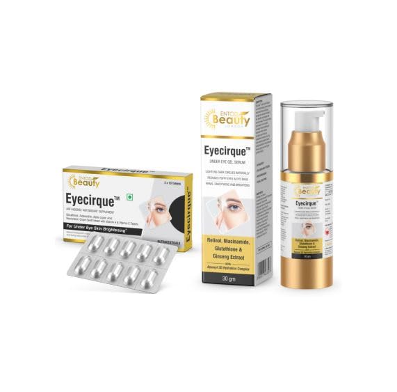 Eyecirque Therapy Pack, Under Eye Gel Serum & Under Eye Skin Brightening Supplement for Dark Circles, Puffiness | 96% Users Reported a Reduction of Dark Circles
