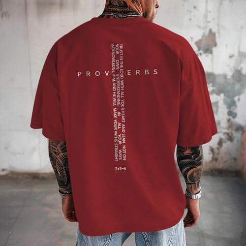 Image of Christian Shirts for Men Vintage Religious Cross Bible Verse T-Shirt Jesus Faith Tshirt Inspirational Graphic Tees
