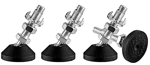 4 patas de ajuste M10x30 mm, con base de goma antideslizante tranquila, tornillo de ajuste M10, puede 450 kg, ajuste de inclinación de 30°, patas para patas de mesa, patas de silla, patas de muebles.