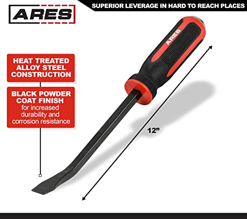 Ares 46006-12-Inch Pry Bar - Angled Tip For Lifting And Prying - Comfortable Non-Slip Double Injection Handle #TOP1