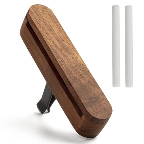 Image of Generic Car Air Freshener Walnut Wood Car Fragrance Wood Car Perfume Car Accessories Interior Car Vent Diffuser 1 Piece, Brown
