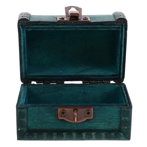 Alipis Cofre de Madera Vintage Verde para Joyas y Recuerdos Diseño Rústico y Cierre Seguro Adecuado para Decoración y Almacenamiento Hogar