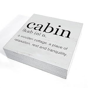 Cabindefinitionartwoodenboxsignrusticfarmhousecabindeskdecorativewoodensignhomedecorfortableshelf5x5inches Urban Country Home Decor Cabin definition art wooden box sign rustic farmhouse cabin desk decorative wooden sign home decor for table shelf 5 x 5 inches urban country home decor