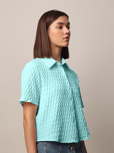 Image of Zilcon Women's Half Sleeve Button Down Women Shirts | Western Tops for Women Stylish | White Shirt for Woman