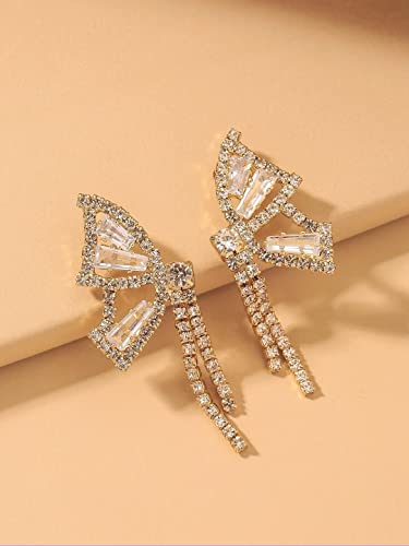 Crystal Butterfly Chain Tassel Drop Earrings