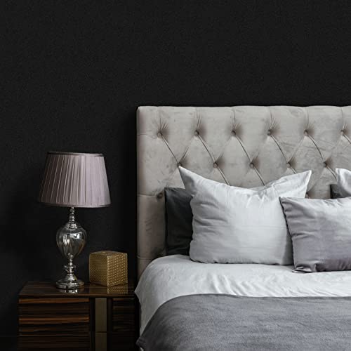 Black Wallpaper Peel And Stick Wallpaper Solid Black Contact Paper For Cabinets Black Matte Wallpaper Self-Adhesive Removable Wallpaper For Bedroom Bathroom Wallpaper Waterproof Vinyl 15.7" X 78.7" #TOP3
