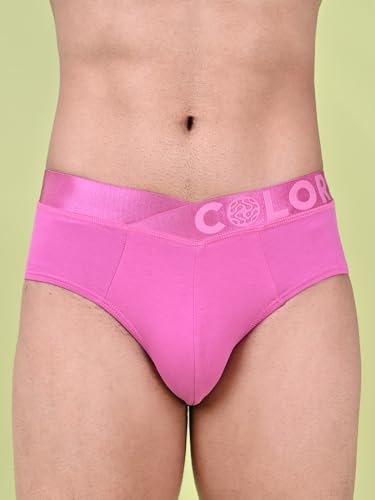 Image of Rupa Colors Modern Solid Brief for Men, Cotton Blend, Regular Fit, Outer Elastic, Pack of 1