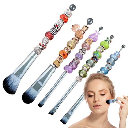 Juego de brochas de maquillaje para principiantes, kit de brochas de maquillaje, colección completa para principiantes con cerdas sintéticas, brochas ligeras de tamaño de viaje para base, sombra de
