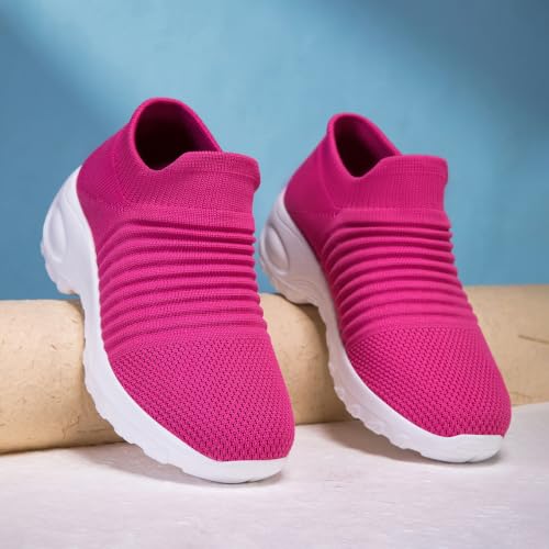 Image of Non Slip Work Shoes Women, Slip On Sneakers Women,Work Shoes Walking Gym Nurse Mesh Casual Fashion Sneakers Comfort Breathable Lightweight