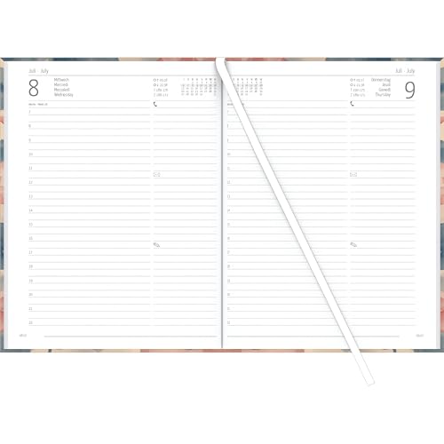 Alpha Edition - Agenda Style Zen A5 2026 – Agenda de oficina y de jefe A5 (aprox. 15×21 cm) 1 día/página con cubierta dura resistente, planificación de tiempo y mucha información adicional – Motivo de - imagen 2