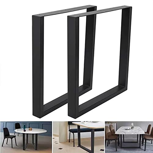 Goyappin Steel Table Legs, 28''Height 27''Wide Dining Table Legs, Heavy Duty 3.1" Width Box Section Square Table Legs, 28x27x3.1 Inch Black Color Industrial Country Style Metal Dining Legs by Goyappin - Image 2