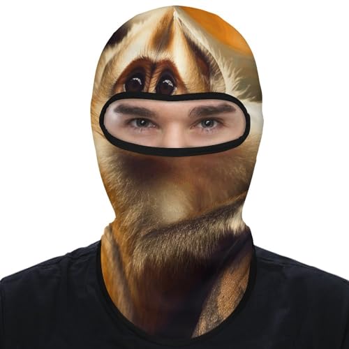 Balaclava Mask para hombres y mujeres con diseño de mono en árbol. Cubierta facial completa para ciclismo.