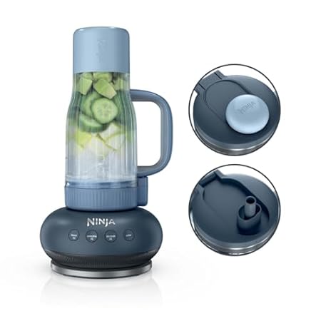 Ninja BlendBoss Mixer mit tragbarem Becher, Mixgerät mit abnehmbarem Reisebecher, 3 voreingestellte Auto-Modi, Cyberspace DB351EUCY