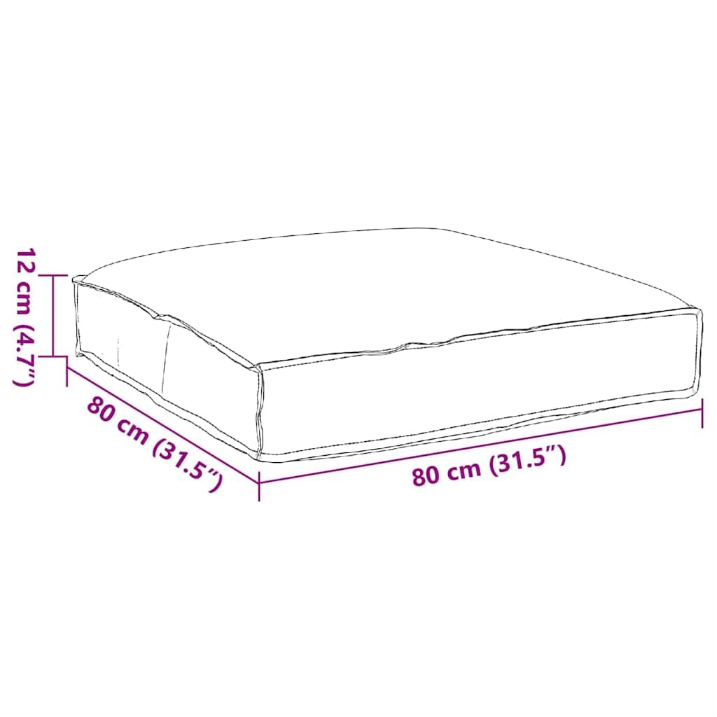 Poduszka do kretu 80 x 80 x 12 cm tkanina Oxford | Wodoodporny, do salonu i ogrodu, wypełniony polipropylenem, łatwy do czyszczenia