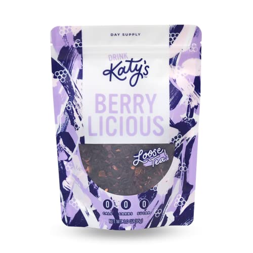 Drink Katy's Berrylicious Tea Loose Leaf Herbal Berry Fruit Tea, Make Hot Or Iced, All Natural, Vitamins, Antioxidants, Keto, Caffeine Free, Kid Friendly, Handcrafted (Brews 30 Cups) #TOP8