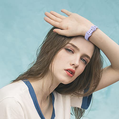 Image of Getino Compatible with Apple Watch Band 40mm 38mm 41mm 42mm iWatch Series 11 10 9 8 7 6 5 4 3 2 1 SE for Women Men, Durable Silicone Slim Sport Watch Bands, Cyan /Lake Blue /Starlight /Grayish Purple