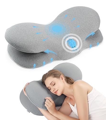 jiaao Cervical Pillow for Neck Pain Relief, Memory Foam Side Sleeper Pillow, Ergonomic Firm Pillow for Side, Back and Stomach Sleepers