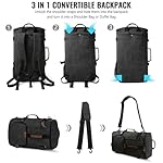 G-FAVOR Travel Backpack for Men, 40L Flight Approved Carry On Backpack, Water Resistant Canvas Weekender with 17.3" Laptop Sleeve, Convertible Duffel Bag for Airplane, Business & Travel - Image 3