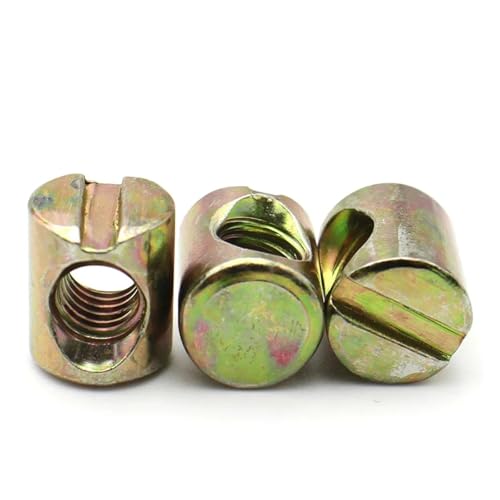 10PCS Barrel Bolts CrossDowel Slotted Horizontal Hole Nut Hammer Embedded Nut Fittings(M8x17mm)