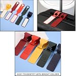 8 PCS Waterproof Leather Luggage Tags with Name Id Card, Travel Luggage Tag, Durable Travel Accessories (8 Colors)
