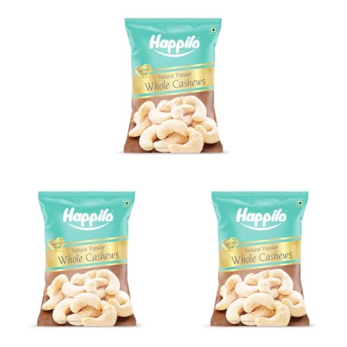 Image of Happilo Natural Popular Cashews 400g Value Pack | Dry Fruits, Kaju, Healthy Snacks | Unsalted Cashew Nuts | Crunchy, Nutritious & Delicious Nuts | Rich in Protein, Magnesium & Phosphorus (Pack of 3)