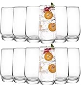 Drinking Glasses Set of 12, Crystal Highball Water Glasses, Glass Cups for Water, Juice, Beverage...