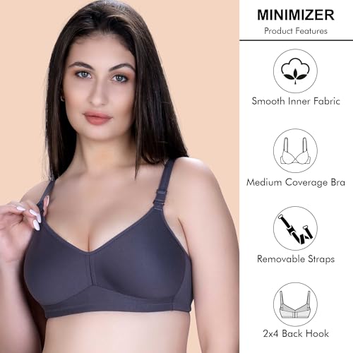 Image of TRYLO Cotton Riza Minimizer Women's Non-Padded Non-Wired Seamless Molded Bra