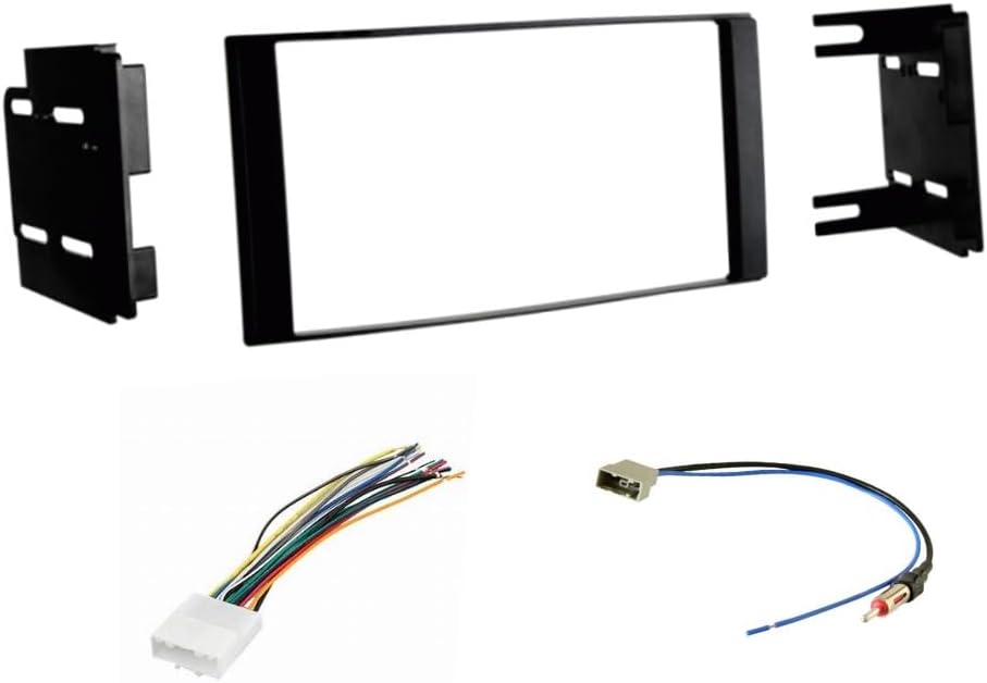 Generic Double Din Car Stereo Install Dash Kit, Wire Harness, and AM/FM Radio Reception Antenna Adapter -Made for Nissan: 2015-2019 Versa and 2014 2015 2016 2017 2018 2019 Versa Note