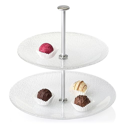 LEONARDO HOME Etagere Pralina, 2-Stöckig, rund, klares Strukturglas,...