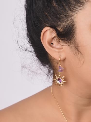 Sacina Boho Celestial Sun Crystal Hoop Earrings, Boho Hippie Earrings, Summer Jewelry, Christmas Jewelry Gift For Women3