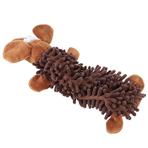 Juguete de peluche con sonido para perros pequeño marrón miniatura 7