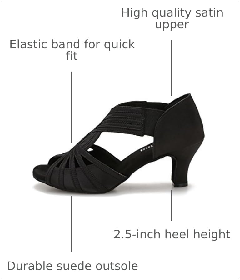 Image of Ballroom Dance Shoes Women Latin Salsa Practice Dancer Shoes 2.5'' Heels YT02