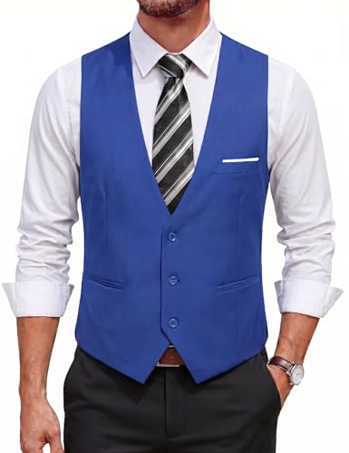 COOFANDY Men's Suit Vest Slim Fit Formal Dress Waistcoat Casual Business Vests for Suit or Tuxedo