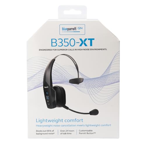 BlueParrott B350-XT Mono Bluetooth Wireless Headphones 96% Noise Canceling Over Head Trucker Headset with Mic, Adjustable Lightweight Headband, IP54-Rated Protection, 24 hrs. Talk Time, Black by BlueParrott - Used condition - Image 9