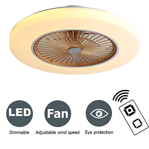 Preisvergleich Produktbild PPAMZ LED Dimmbar Deckenleuchte, Deckenventilator Fan mit fernbedienung, 80W Leise Deckenventilator, Schlafzimmer Wohnzimmer Kindergarten Büro Kinderzimmer deckenventilator beleuchtung 55cm