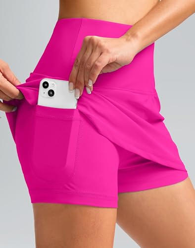 Image of SANTINY Women's High Waisted Swim Skirt with Pocket Tummy Control Tankini Swimsuit Bathing Suit Bottoms for Women