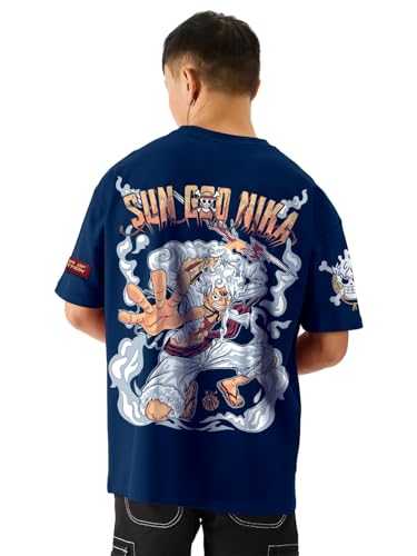 Image of Warrior of Liberation Printed Anime Oversized T-Shirt - Multi Color