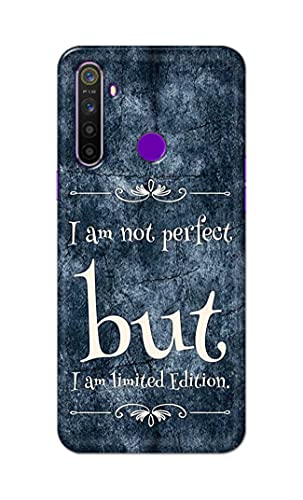 Image of Printed Hard Back Cover Case for Realme 5 | Realme 5s | Realme 5i | Realme Narzo 10 Back Cover (I Am Not Perfect I Am Limited Edition) -1803