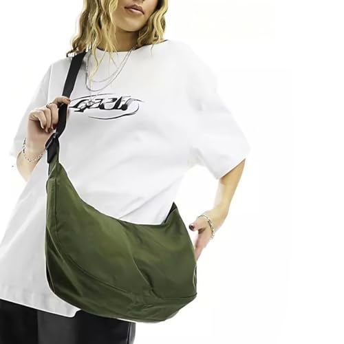Image of Medium Nylon Crossbody Crescent Bag: Slouchy Style Shoulder Casual with Adjustable Strap